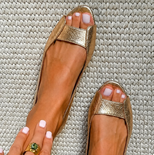 Adelina Sandali Dorati Comfort Chic